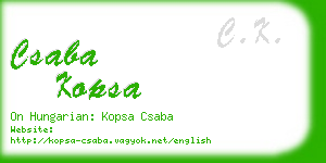 csaba kopsa business card